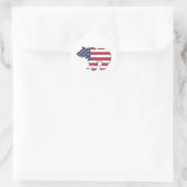 Sticker Rond Ours "drapeau américain" (Sac)
