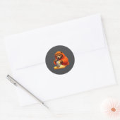 Sticker Rond Ours drôle râpant le Tee au fromage graphique pour (Enveloppe)