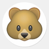 Sticker Rond Ours - Emoji (Devant)