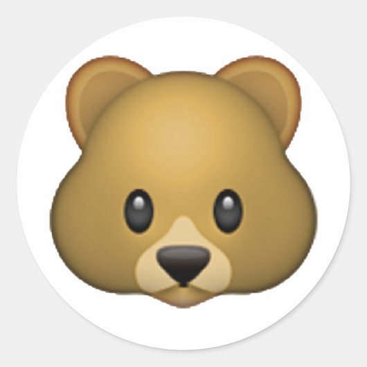 Sticker Rond Ours - Emoji (Devant)