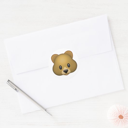 Sticker Rond Ours - Emoji (Enveloppe)