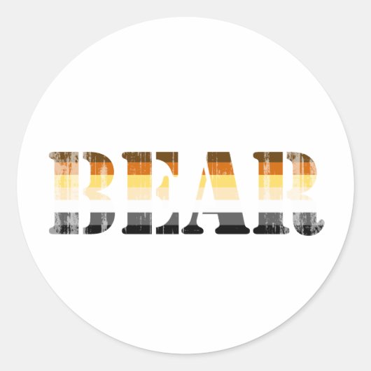 Sticker Rond OURS en détresse (Devant)