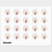Sticker Rond Ours en miel et abeilles (Feuille)