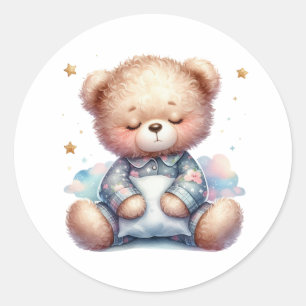Sticker Rond ours en peluche