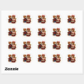 Sticker Rond Ours en peluche (Feuille)