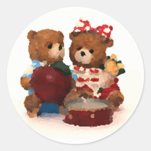 Sticker Rond Ours en peluche