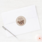 Sticker Rond Ours en peluche Anniversaire Baby shower Favoriser (Enveloppe)