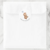 Sticker Rond Ours en peluche avec ballon bleu (Sac)