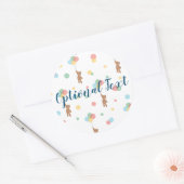 Sticker Rond Ours en peluche avec ballons (Enveloppe)