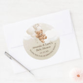 Sticker Rond Ours en peluche avec ballons (Enveloppe)