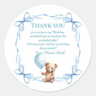 Sticker Rond Ours en peluche Béaire en ballons colorés Premier 