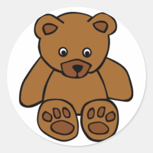 Sticker Rond Ours en peluche Brown (Devant)