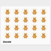 Sticker Rond Ours en peluche classique (Feuille)