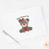 Sticker Rond Ours en peluche de la Saint-Valentin (Enveloppe)