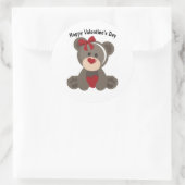 Sticker Rond Ours en peluche de la Saint-Valentin (Sac)