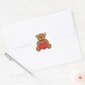 Sticker Rond Ours en peluche de Valentines (Enveloppe)