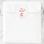 STICKER ROND OURS EN PELUCHE ROSE (Sac)