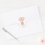 STICKER ROND OURS EN PELUCHE ROSE (Enveloppe)