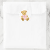 Sticker Rond Ours en robe rose (Sac)