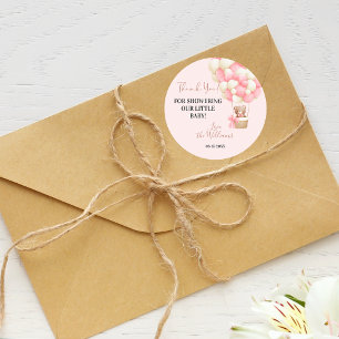 Sticker Rond Ours En Teddy Rose Oh Fille Baby shower Balloon