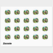 Sticker Rond Ours et cubes d'aquarelle (Feuille)