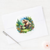 Sticker Rond Ours et cubes d'aquarelle (Enveloppe)