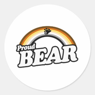 Sticker Rond Ours et fier