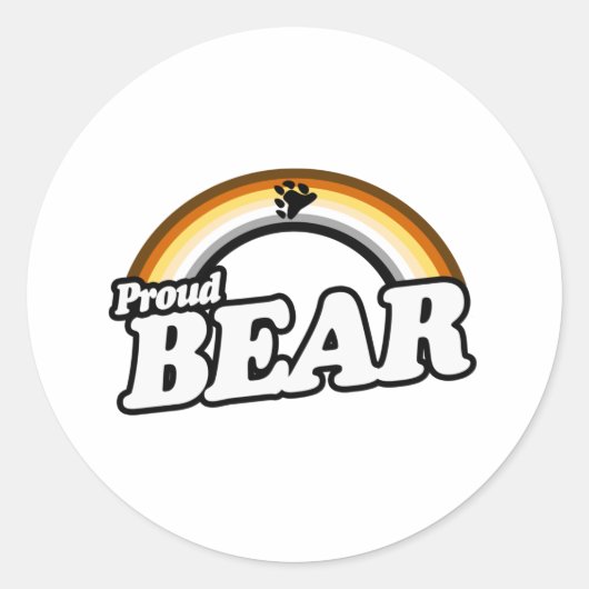 Sticker Rond Ours et fier (Devant)