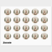 Sticker Rond Ours forestier (Feuille)