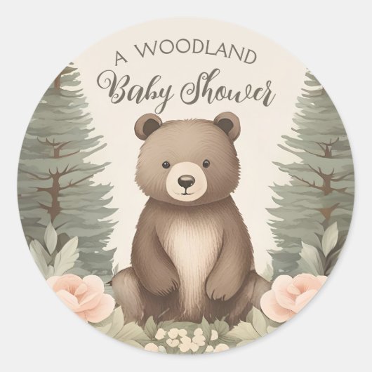Sticker Rond Ours forestier (Devant)