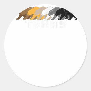 Sticker Rond Ours gay du Texas désorganisé