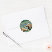 Sticker Rond Ours grizzlis (Enveloppe)