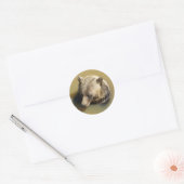 Sticker Rond Ours grizzly (Enveloppe)