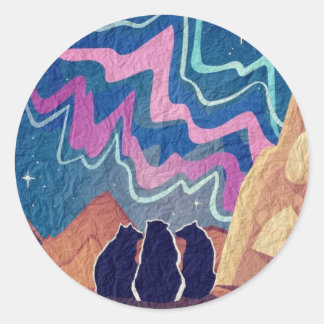 Sticker Rond Ours lumineux nordique