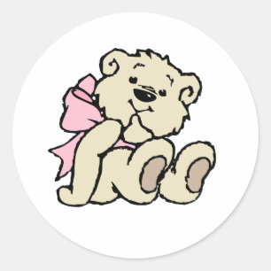 Sticker Rond Ours mignon