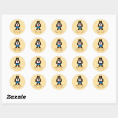 Sticker Rond Ours Minimum Funky Office Pun Art (Feuille)