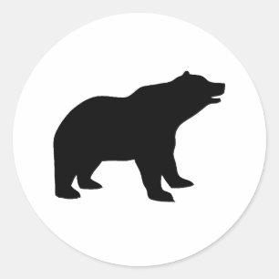 STICKER ROND OURS NOIR