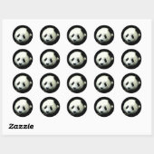 Sticker Rond Ours Panda (Feuille)