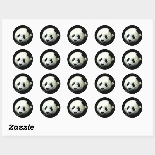 Sticker Rond Ours Panda (Feuille)