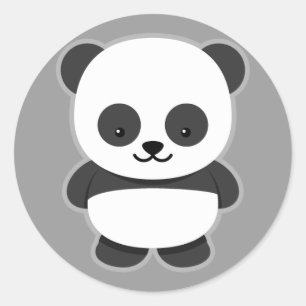 Sticker Rond Ours Panda Animé