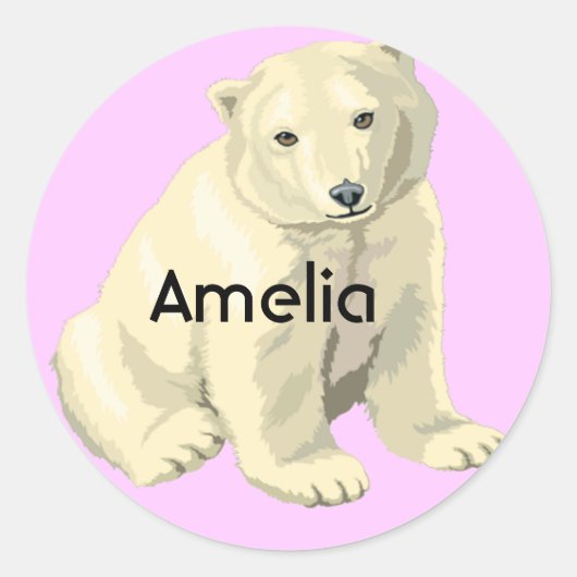 Sticker Rond Ours polaire (Devant)