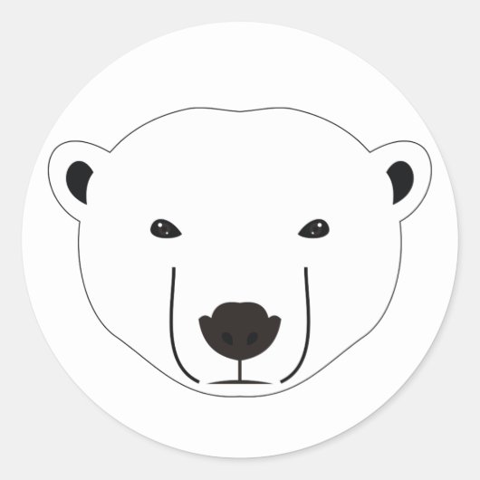 Sticker Rond Ours polaire (Devant)