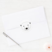 Sticker Rond Ours polaire (Enveloppe)
