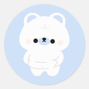 Sticker Rond Ours polaire chonky