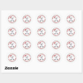 Sticker Rond Ours polaire Noël Neige hiver Animaux Polar Cla (Feuille)