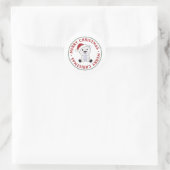 Sticker Rond Ours polaire Noël Neige hiver Animaux Polar Cla (Sac)