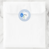 Sticker Rond Ours polaire romantique (Sac)