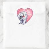 Sticker Rond Ours polaire Saint Valentin (Sac)