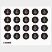 Sticker Rond Ours râpe fromage drôle (Feuille)