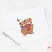 Sticker Rond Ours romantiques (Enveloppe)